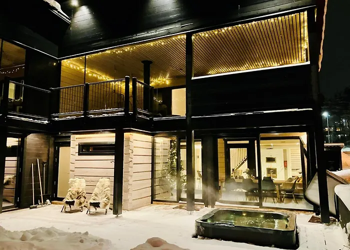 Arctic Luxury Log House With The River View